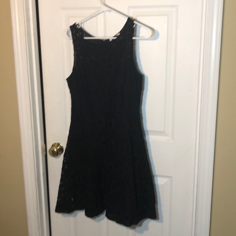 Dress lace black in cotton